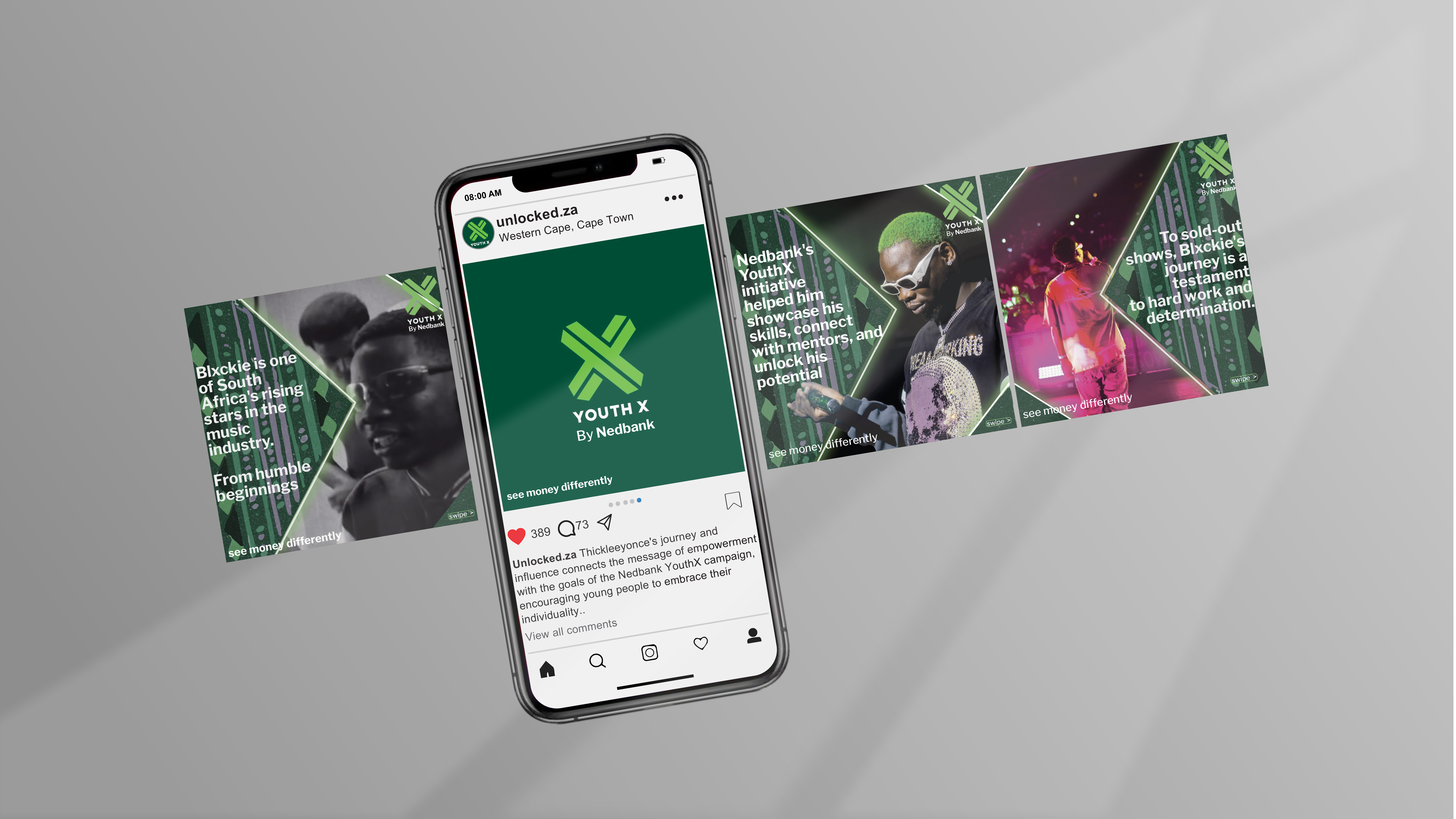 Nedbank Youth X campaign social mockups